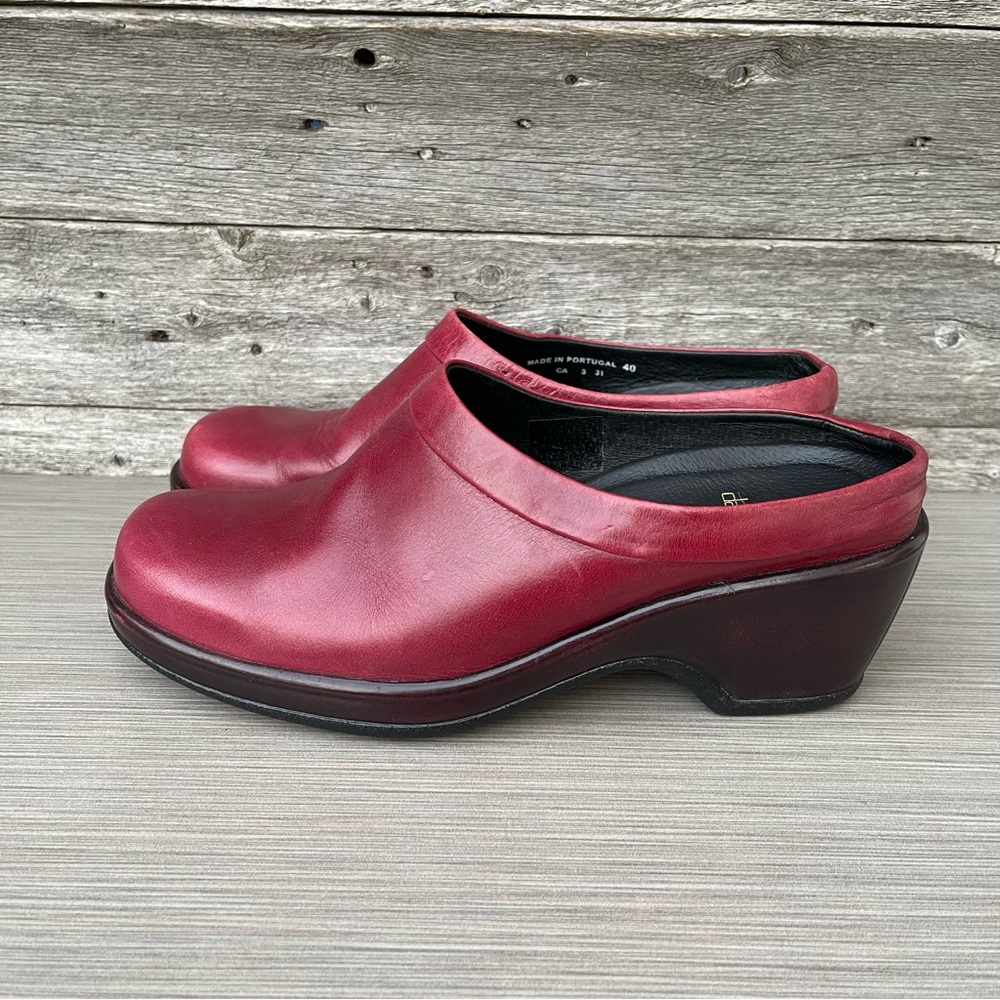 Dansko Burgundy Leather Clogs